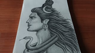 How to draw lord Shiva step by step ll Lord Shiva sketch drawing ll [upl. by Ydnas605]