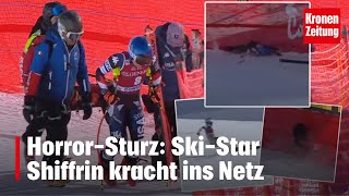 HorrorSturz Shiffrin kracht ins Netz  kronetv NEWS [upl. by Zeuqram]