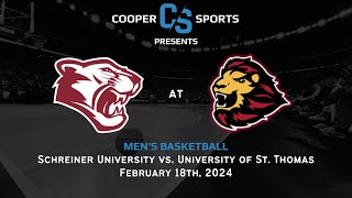 University of St Thomas Mens Basketball vs Schreiner University [upl. by Ednyl]