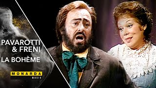 Luciano Pavarotti quotChe gelida maninaquot amp Mirella Freni quotSi mi chiamano Mimiquot La Boheme 1989 [upl. by Imuyam]