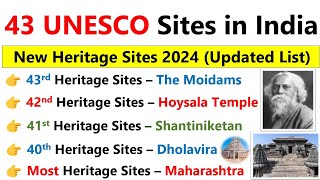 World Heritage Sites in India 2024  Unesco sites in india 2024  Art and culture 2024 current affai [upl. by Meeki]