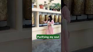 Thank you God l Rotating Buddhist prayer wheel to purify my karma trending shorts video [upl. by Thgiled485]