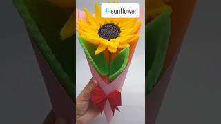 Easy sunflower 🌻 craftcraftflowermaking islamicvideo drawing by snighda [upl. by Alad106]