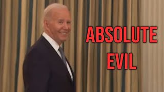 Biden GRINS from ear to ear when asked whether Trump is now a quotpolitical prisonerquot in the US [upl. by Aehsat597]