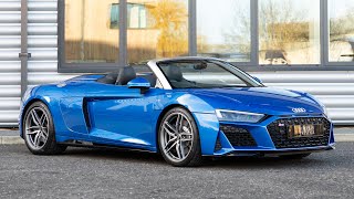 2022 Audi R8 Performance Spyder RWD  Ara Blue  Walkaround 4K [upl. by Aisan837]