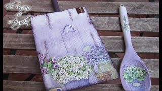 Como hacer decoupage en una tabla y una cuchara de madera [upl. by Kempe1]