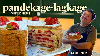 annonce PANDEKAGELAGKAGE med jordbær 🍓🍰🌿👨🏻‍🍳 [upl. by Holcman]