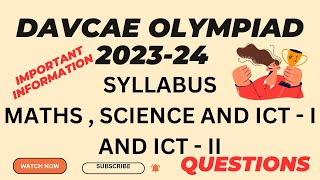 DAVCAE OLYMPIAD EXAM 202324 SYLLABUS DISCUSSION BY ASIF SIR [upl. by Arteid121]