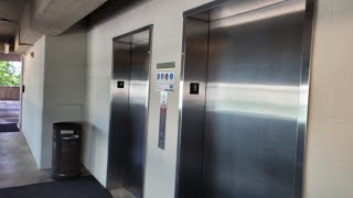 2 KONE Elevators at a parking garage in Tysons Corner VA [upl. by Salesin445]