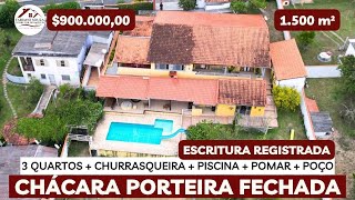 Chácara Porteira fechada  R900 Mil c1500 m²  Doc 100 [upl. by Aynekal]