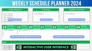 Create your schedule or planner in Excel easily  Automatic Application  Create Calendar [upl. by Flosser]