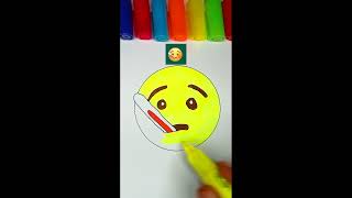 Face with thermometer emoji 🤒  how to draw a emoji [upl. by Annhej270]