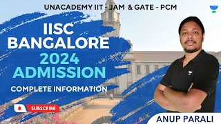 IISC Bangalore 2024 Admission  Complete Information  Anup Parali [upl. by Ahsilam863]