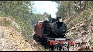 Australian Steam Locomotive Struggles Up Grade [upl. by Lotsyrk719]