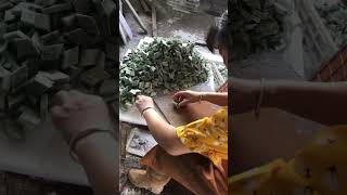 Honed Ming Green Marble Mosaic Tile Process [upl. by Korff665]