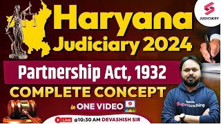 Partnership Act  1932  Haryana Judiciary Exam Preparation  Devashish Sir [upl. by Aiym]