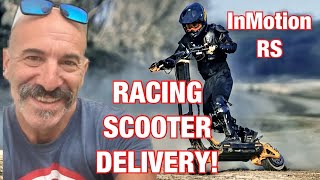 I rode a ELECTRIC RACING SCOOTER on a Doordash shift InMotion RS insanely fast sick build quality [upl. by Rella]