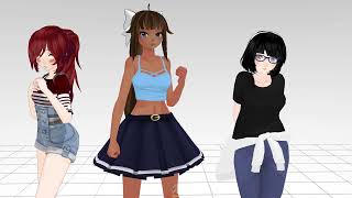 MMD Want to be dominateWill dominated you Las Pibas [upl. by Anawahs500]