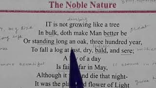 The Noble Nature Class 12 RBSE English [upl. by Otes]