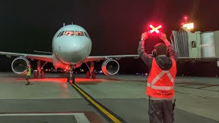 Marshalling Air Canada A320 in to Gate at YOW Ottawa International Airport [upl. by Froma819]