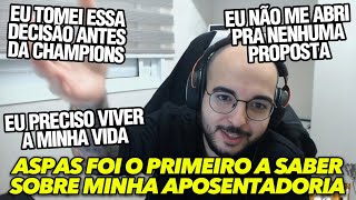 SACY EXPLICA PORQUE DECIDIU SE APOSENTAR E DIZ QUE O ASPAS JÁ SABIA DA DECISÃO ANTES DA SENTINELS [upl. by Ahsenrat]