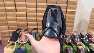 Pure Patent leather Norozi chappal irani tyre sole handmade skills fashion viral satisfying [upl. by Zins]