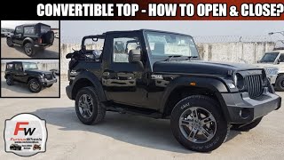 2021 Mahindra Thar Convertible Top  How to open amp close  Furious Wheels [upl. by Appolonia]