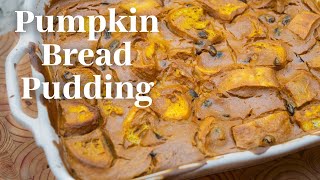 VEGAN Pumpkin Bread Pudding  EASY Dessert for Autumn amp the Holidays OILFREE [upl. by Charles710]