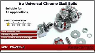 6 x Skulls Universal Custom Chrome Spike Bolts  5mm Thread [upl. by Nalek688]