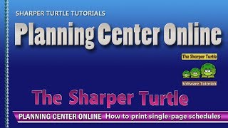 Planning Center Online  How to print a singlepage schedule [upl. by Vassaux]