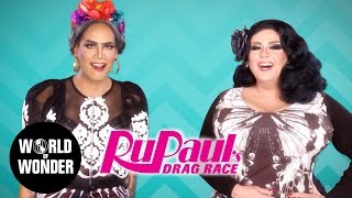 FASHION PHOTO RUVIEW Season 9 RuPauls Drag Race Premiere Looks with Raja amp Delta Work [upl. by Avenej]