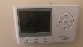 How To Unlock White Rodgers Thermostat Keypad  UP300C [upl. by Laehctim]