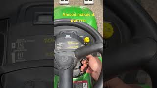 AMSOIL TRANSFORMS John Deere D140 Mower  COLD START VIRAL [upl. by Eelydnarb]