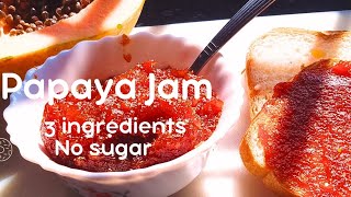 Papaya Jam  Fresh Papaya Jam Recipe  100 natural no sugar 3 ingredients recipe [upl. by Allen]