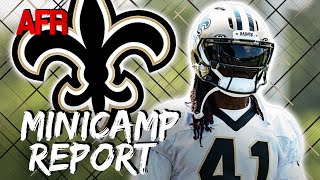 Saints Minicamp Report Alvin Kamara Returns WR Depth Chart TE Rotation  New Orleans Saints News [upl. by Kalie40]