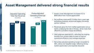 Ameriprise Financial AMP Q2 2024 Earnings Presentation [upl. by Jenny]