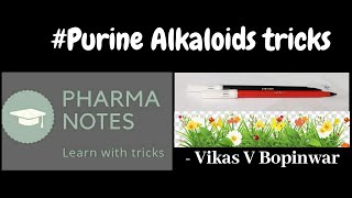 PURINE ALKALOIDS TRICKS  RRB PHARMACIST EXAM  GPAT  ESIC  PART29 [upl. by Koffman]