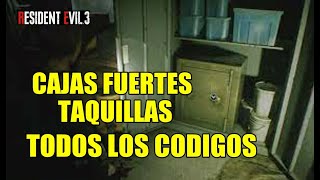 Resident Evil 3 Remake Todos los Códigos de Cajas Fuertes amp Taquillas [upl. by Asillam97]