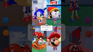 POMNI x SONIC x Mario x ANXIETY best pomni mario anxiety sonic jax animation smiling games [upl. by Enomahs]