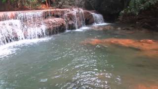 Huay Maekamin Waterfall in the Khuean Srinagarindra National Park [upl. by Enelie146]