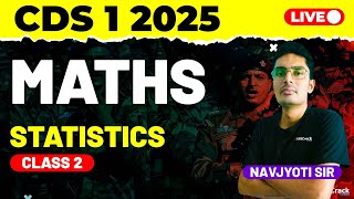 CDS 1 2025 Exam Maths Live  Statistics  Class 2 [upl. by Imerej]