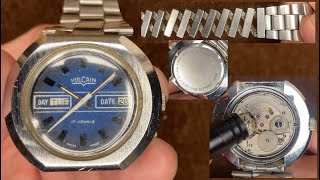 Vulcain Day Date Caliber 2064 Swiss Vintage Mechanical Watch Movement sound Appearance etc [upl. by Esaj]