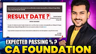 CA Foundation Result Date  Expected Passing Percentage  caresults [upl. by Nedac]