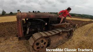 1948 Cletrac BD 49 Litre 6Cyl Diesel Crawler Tractor 53 HP with 3 Furrow Plough [upl. by Hakon]