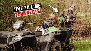 Spreading Lime On Food Plots To Correct PH Levels [upl. by Htiek]