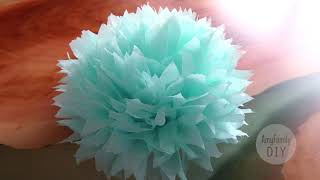 Flowers from napkins tissue paper or paper towels Super easy How to make pompom flowers [upl. by Ayat539]