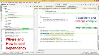 How to add dependency in android studio  How and where to add dependency in android studio [upl. by Doowrehs]