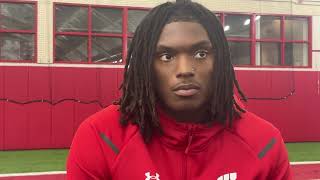 Badger linebacker Jaheim Thomas talks Jake Chaney ejection win over South Dakota [upl. by Evot168]