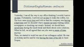 Dictionar englez roman  idiomuri  expresii cu TIME [upl. by Anayek]