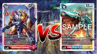 Wargreymon X Antibody VS Gallantmon X Antibody EX08 DIGIMON TCG [upl. by Benkley]